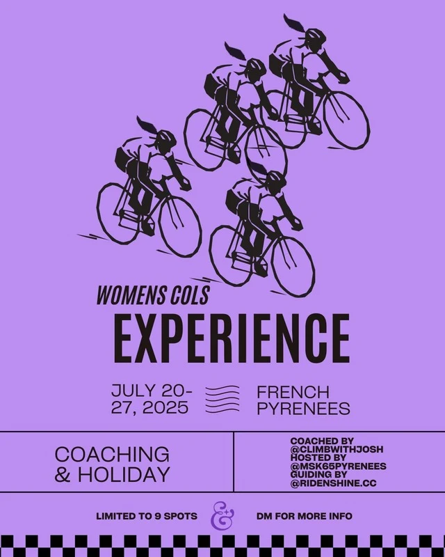 Purple cycling event promotional artwork